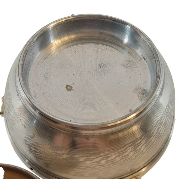 Vintage Prague Musical Powder Box Silver Tone Floral Lid 6" Plays Blue Danube - Picture 14 of 16